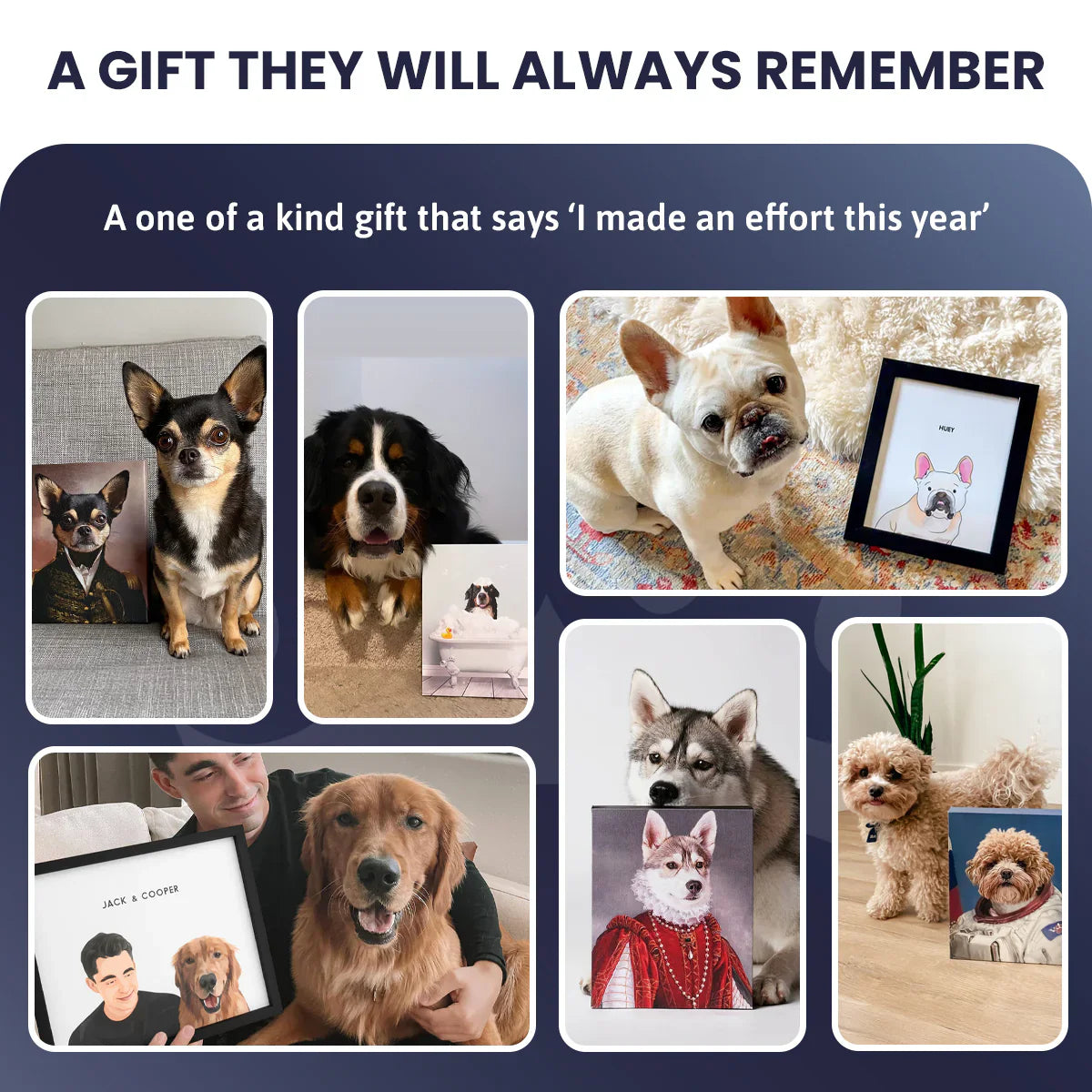 Custom Pet Canvas Portrait – Admiral Style + Free Mug