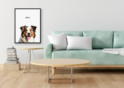 Custom Pet Canvas Portrait – Admiral Style + Free Mug