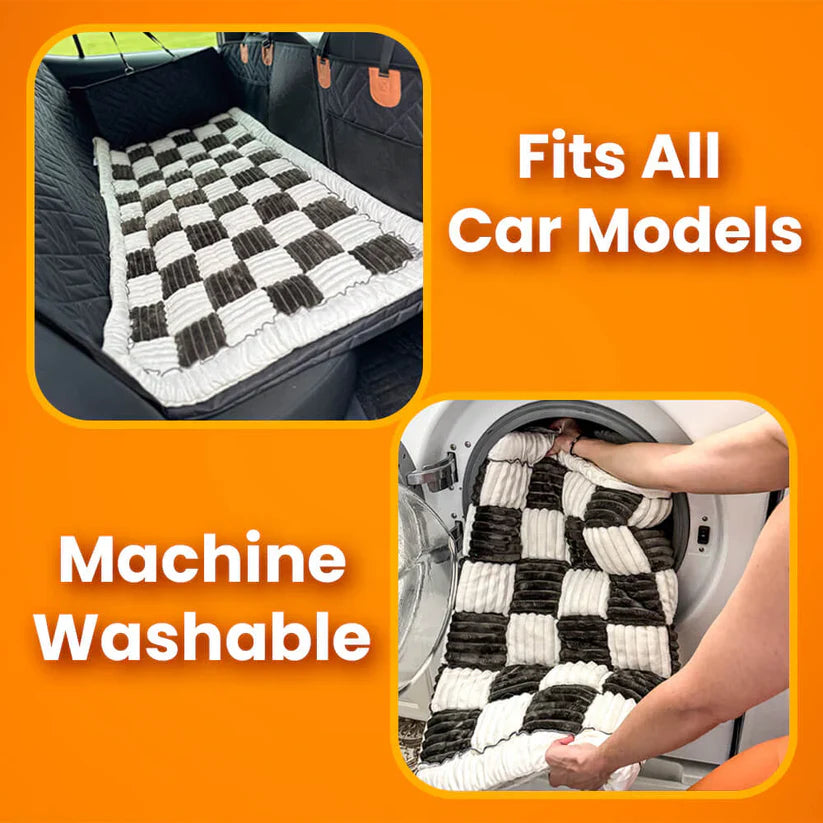 Hard Bottom 6-In-1 Dog Back Seat Cover , Waterproof Mesh Window, Non-Slip for Cars, Trucks and Suvs + FREE Dog Bed+ FREE Dog Safety Belt