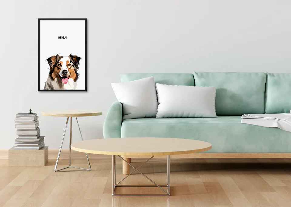 Custom Pet Canvas Portrait – Admiral Style + Free Mug