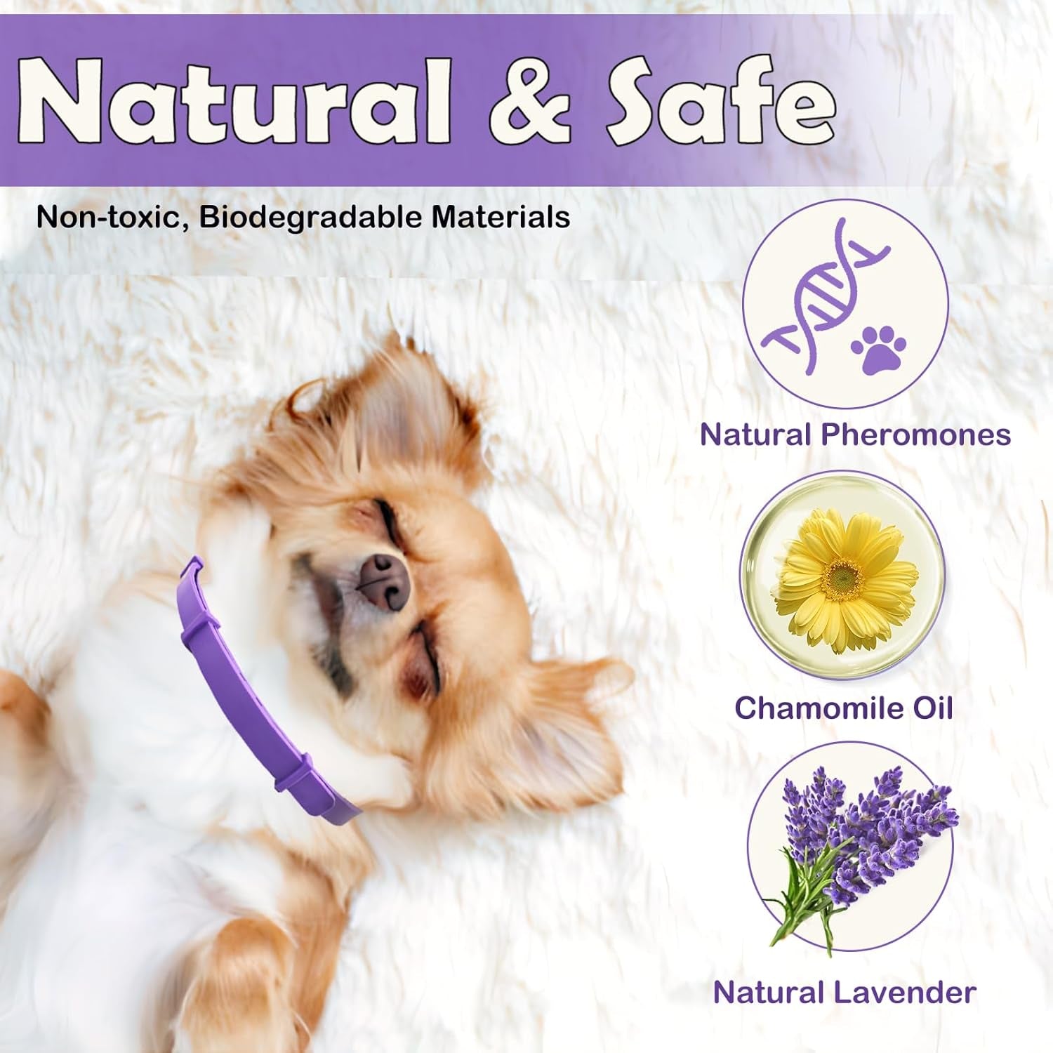 Calming Collars for Dogs - 4 Packs，Pheromone Calming Dog，Dog Calming Collar Relief for Anxiety, Stress & Separation, Adjustable 25 Inch Size, Anxiety Collar for Dogs, Lasts 60 Days