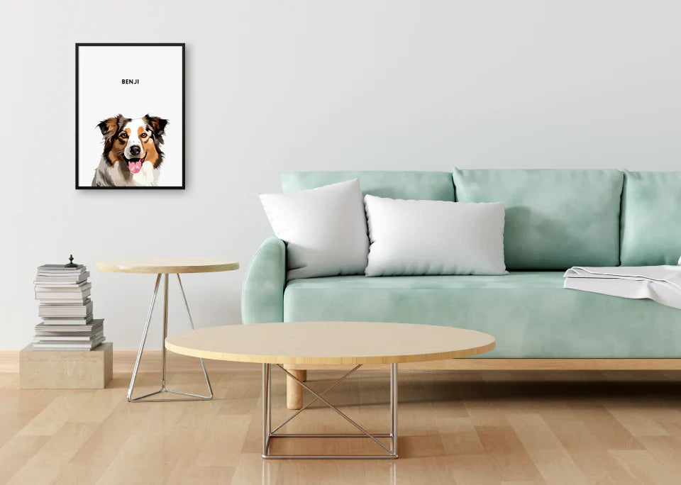 Custom Pet Canvas Portrait – Admiral Style + Free Mug