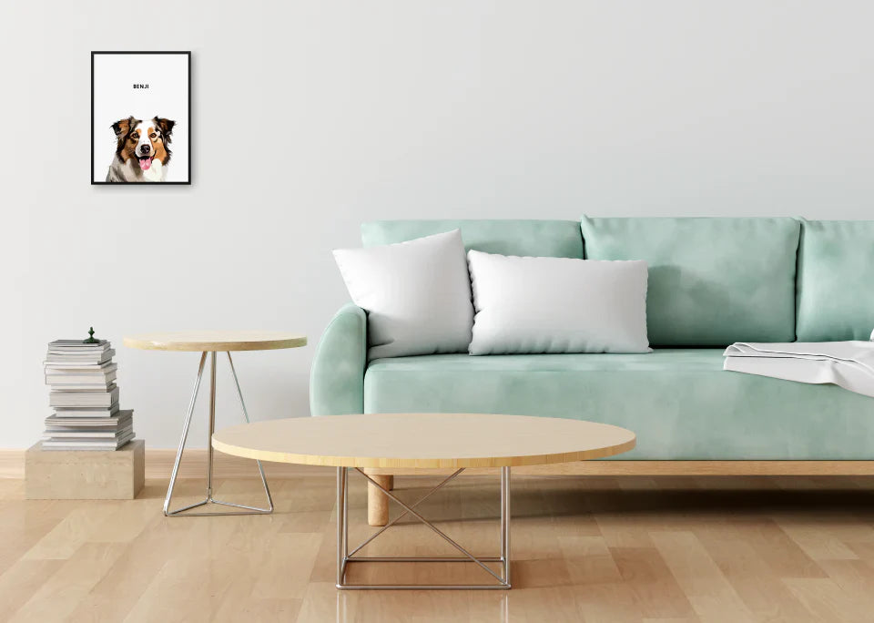 Custom Pet Canvas Portrait – Admiral Style + Free Mug